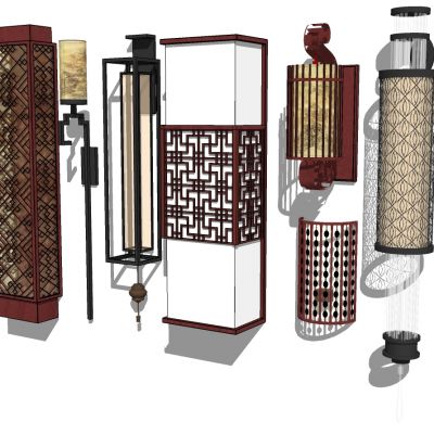 古典中式花格雕花实木壁灯金属壁灯