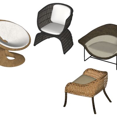 户外藤编编织休闲沙发椅