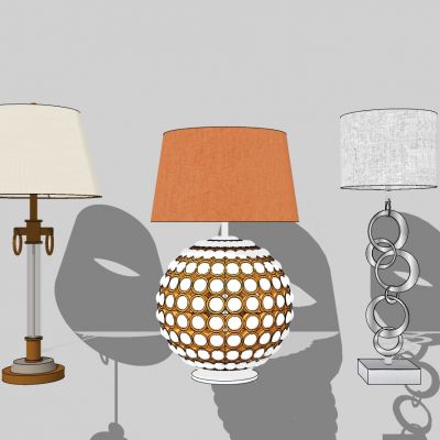 现代欧式异形台灯组合SU模型