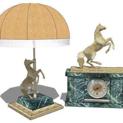 欧美式复古台灯罩骏马卧室床头灯