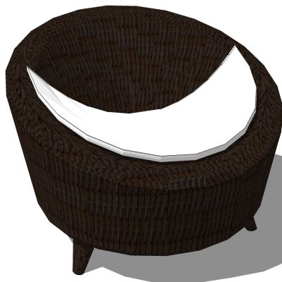 东南亚户外藤编编织竹编席编单人沙发