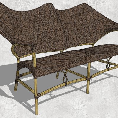 东南亚户外藤编编织竹编席编沙发