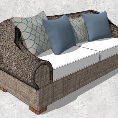 东南亚户外藤编编织竹编席编沙发