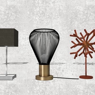 现代简约台灯干枝树枝异形台灯摆件组合