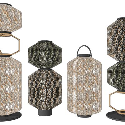 中式玻璃台灯组合