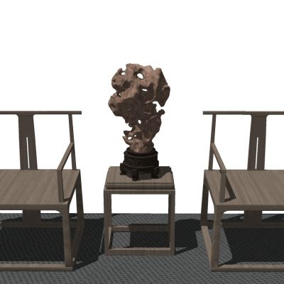 中式实木单人休闲椅