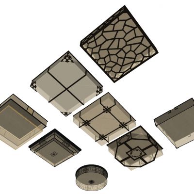 新中式吸顶灯组合