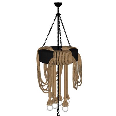东南亚民宿工业风麻绳编织吊灯