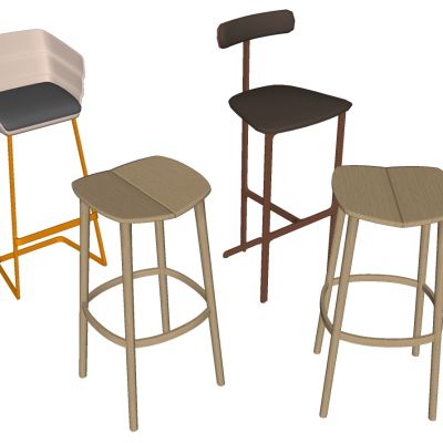 现代北欧金属吧台凳椅