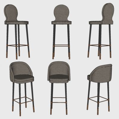 现代北欧金属吧台凳椅