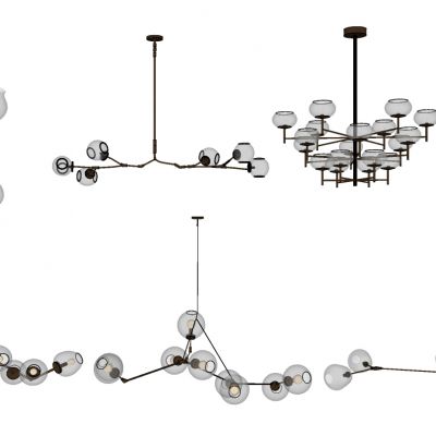 现代北欧工业风玻璃球灯泡吊灯