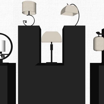 新中式铁艺台灯组合