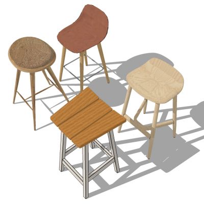 现代实木吧台吧椅