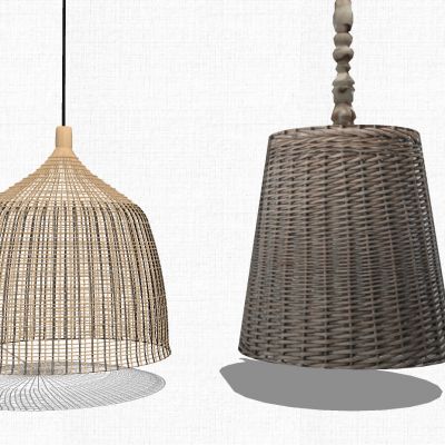 东南亚民宿藤编吊灯
