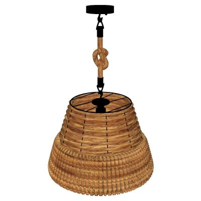 东南亚民宿工业风麻绳编织吊灯