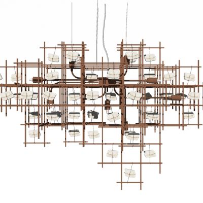 现代网格金属吊灯