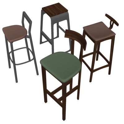 现代北欧金属吧台凳椅