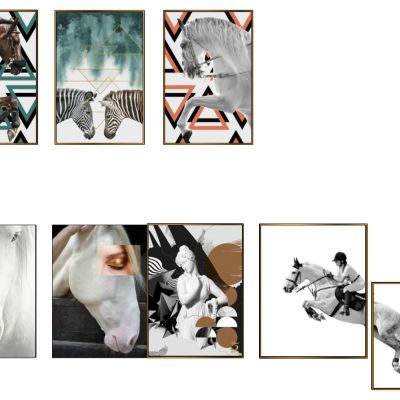 现代马术主题画挂画