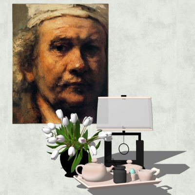 现代台灯茶具挂画饰品