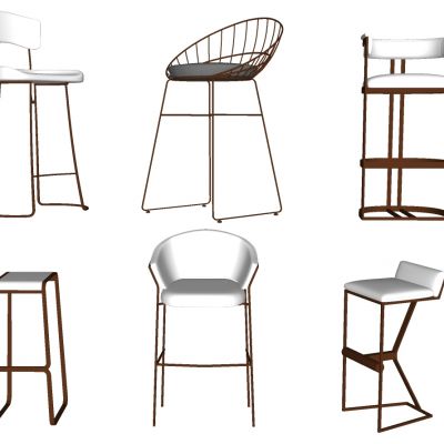 现代北欧金属吧台凳椅