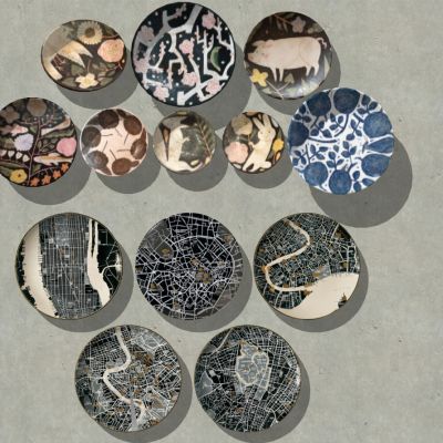 新中式床头背景墙金属墙饰挂饰挂件