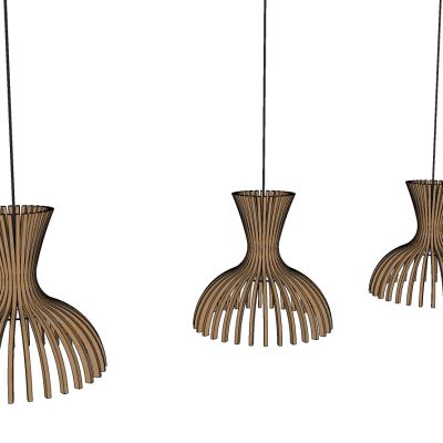 东南亚民宿木制藤编吊灯