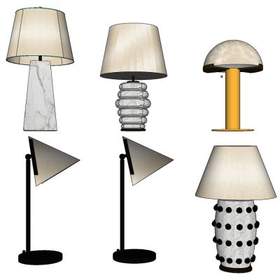 现代简约台灯大理石台灯三角形异形灯罩台灯
