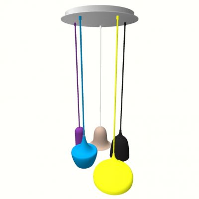 现代工业风彩色灯泡吊灯