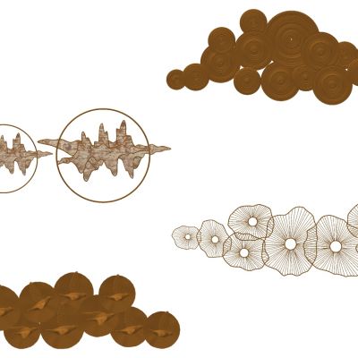 新中式床头背景墙金属墙饰挂饰挂件