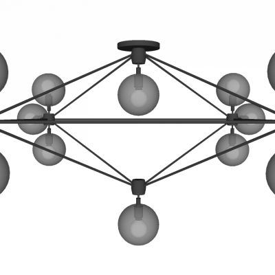 现代工业风玻璃球吊灯