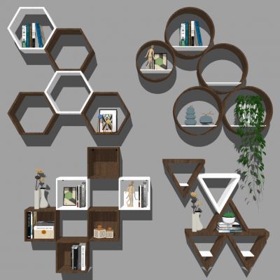 北欧背景书架隔板造型墙墙饰挂饰挂件