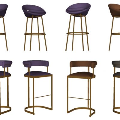 现代北欧金属吧台凳椅