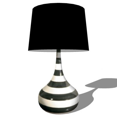 简欧黑白条纹陶瓷台灯