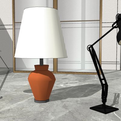 现代简约陶瓷青花瓷台灯长臂折叠台灯落地灯