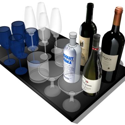 红酒杯酒瓶托盘
