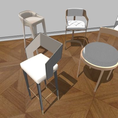 现代轻奢金属实木吧椅