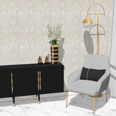 现代轻奢简欧式休闲单椅