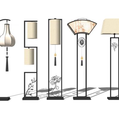 新中式落地灯SU模型