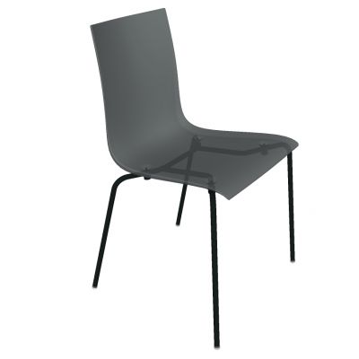 现代简约黑色透明休闲铁艺单椅