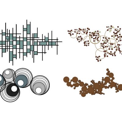 新中式床头背景墙金属墙饰挂饰挂件