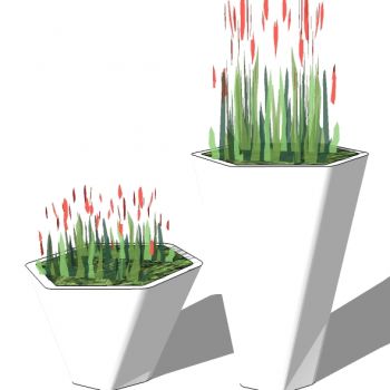 现代植物盆栽花钵花盆花槽