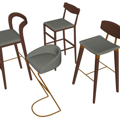 现代北欧金属吧台凳椅