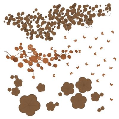 新中式床头背景墙金属墙饰挂饰挂件