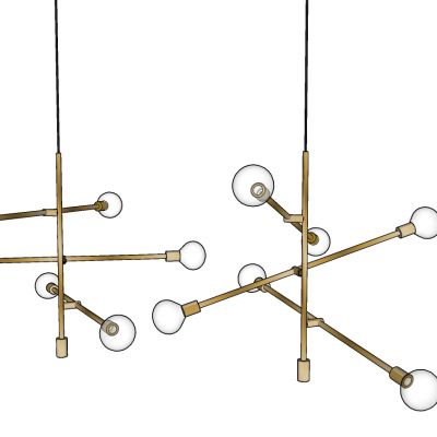 现代金属灯泡吊灯组合