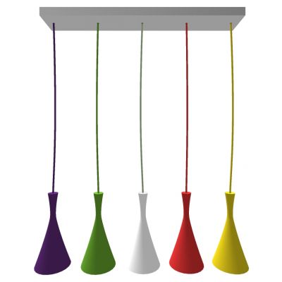 现代工业风彩色灯泡吊灯