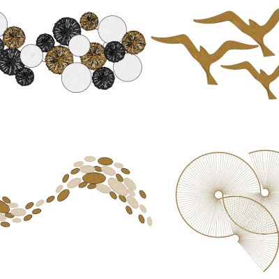 新中式大雁床头背景墙金属墙饰挂饰挂件