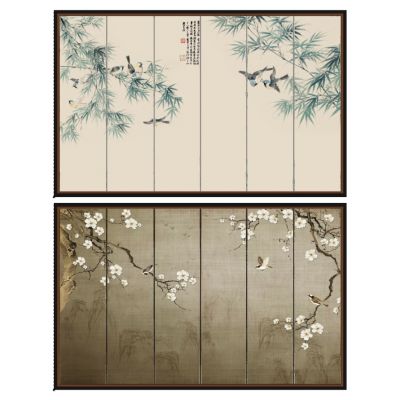 新中式床头电视背景墙景观墙