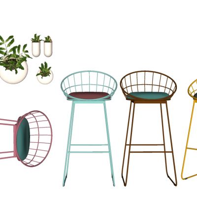 现代北欧金属吧台凳椅