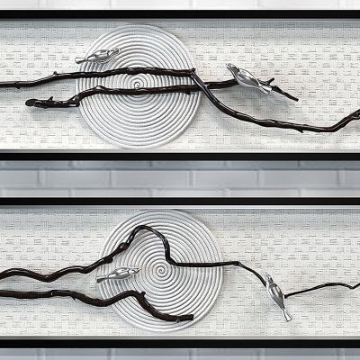 [中式]现代中式干枝挂画组合