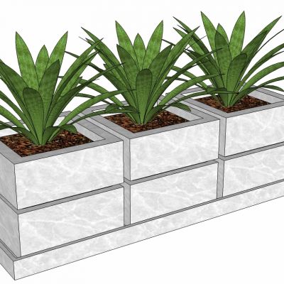 现代植物盆栽花盆花槽